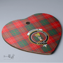 Scottish Chisholm Modern Clan Tartan Ceramic Ornament - Crest Heart Style Scottish Plaid Tartan Plaid