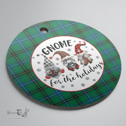 Scottish Henderson Ancient Clan Tartan Ceramic Ornament - Gnome Round Style Scottish Plaid Tartan Plaid