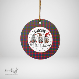 Scottish Fraser of Lovat Clan Tartan Ceramic Ornament - Gnome Round Style Scottish Plaid Tartan Plaid