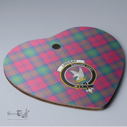 Scottish Lindsay Ancient Clan Tartan Ceramic Ornament - Crest Heart Style Scottish Plaid Tartan Plaid