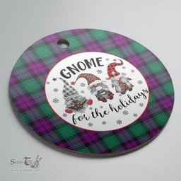 Scottish MacArthur ? Milton Clan Tartan Ceramic Ornament - Gnome Round Style Scottish Plaid Tartan Plaid