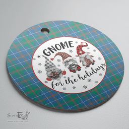 Scottish MacHardy Ancient Clan Tartan Ceramic Ornament - Gnome Round Style Scottish Plaid Tartan Plaid