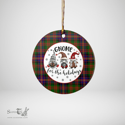 Scottish Cochrane Modern Clan Tartan Ceramic Ornament - Gnome Round Style Scottish Plaid Tartan Plaid