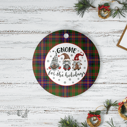 Scottish Cochrane Modern Clan Tartan Ceramic Ornament - Gnome Round Style Scottish Plaid Tartan Plaid