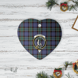 Scottish Fletcher Modern Clan Tartan Ceramic Ornament - Crest Heart Style Scottish Plaid Tartan Plaid