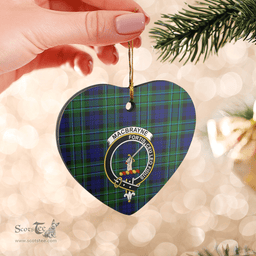 Scottish MacCallum Modern Clan Tartan Ceramic Ornament - Crest Heart Style Scottish Plaid Tartan Plaid