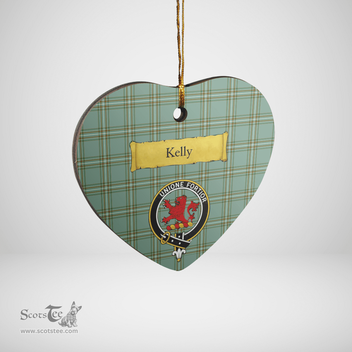 Scottish Kelly Dress Clan Tartan Ceramic Ornament - Crest Heart Style Scottish Plaid Tartan Plaid
