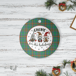 Scottish MacKintosh Hunting Ancient Clan Tartan Ceramic Ornament - Gnome Round Style Scottish Plaid Tartan Plaid