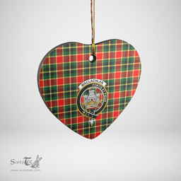 Scottish MacLachlan Hunting Modern Clan Tartan Ceramic Ornament - Crest Heart Style Scottish Plaid Tartan Plaid