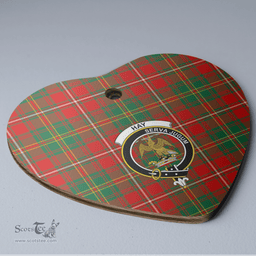 Scottish Hay Ancient Clan Tartan Ceramic Ornament - Crest Heart Style Scottish Plaid Tartan Plaid