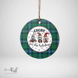 Scottish Urquhart Ancient Clan Tartan Ceramic Ornament - Gnome Round Style Scottish Plaid Tartan Plaid