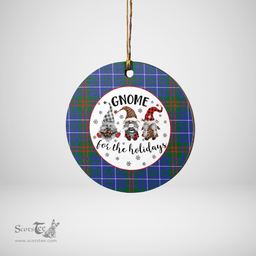 Scottish Edmonstone Clan Tartan Ceramic Ornament - Gnome Round Style Scottish Plaid Tartan Plaid
