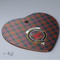 Scottish MacDuff Hunting Modern Clan Tartan Ceramic Ornament - Crest Heart Style Scottish Plaid Tartan Plaid