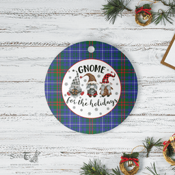 Scottish Edmonstone Clan Tartan Ceramic Ornament - Gnome Round Style Scottish Plaid Tartan Plaid
