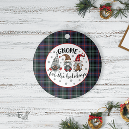 Scottish Rose Hunting Modern Clan Tartan Ceramic Ornament - Gnome Round Style Scottish Plaid Tartan Plaid