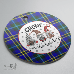Scottish Weir Modern Clan Tartan Ceramic Ornament - Gnome Round Style Scottish Plaid Tartan Plaid