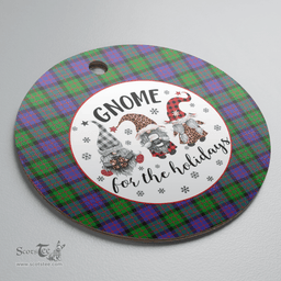 Scottish MacBrayne Clan Tartan Ceramic Ornament - Gnome Round Style Scottish Plaid Tartan Plaid