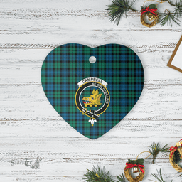 Scottish Campbell Ancient Clan Tartan Ceramic Ornament - Crest Heart Style Scottish Plaid Tartan Plaid