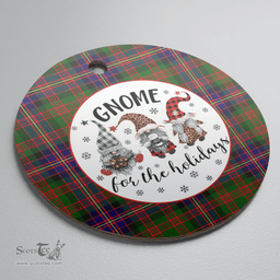Scottish Cochrane Modern Clan Tartan Ceramic Ornament - Gnome Round Style Scottish Plaid Tartan Plaid