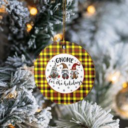 Scottish Jardine Clan Tartan Ceramic Ornament - Gnome Round Style Scottish Plaid Tartan Plaid