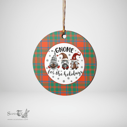 Scottish MacKintosh Ancient Clan Tartan Ceramic Ornament - Gnome Round Style Scottish Plaid Tartan Plaid