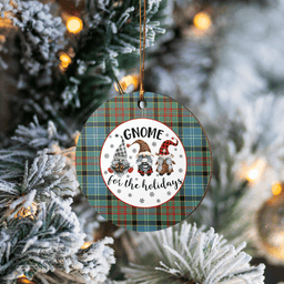Scottish Paisley District Clan Tartan Ceramic Ornament - Gnome Round Style Scottish Plaid Tartan Plaid