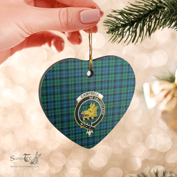Scottish Campbell Ancient Clan Tartan Ceramic Ornament - Crest Heart Style Scottish Plaid Tartan Plaid