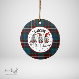 Scottish Fraser Hunting Ancient Clan Tartan Ceramic Ornament - Gnome Round Style Scottish Plaid Tartan Plaid