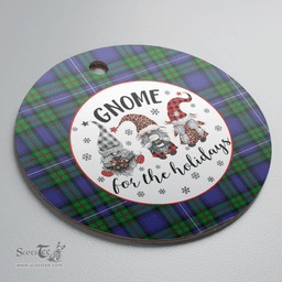 Scottish Robertson Hunting Modern Clan Tartan Ceramic Ornament - Gnome Round Style Scottish Plaid Tartan Plaid