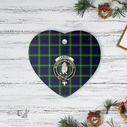 Scottish Lamont Modern Clan Tartan Ceramic Ornament - Crest Heart Style Scottish Plaid Tartan Plaid