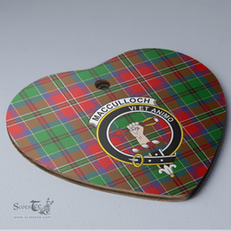 Scottish MacCulloch Clan Tartan Ceramic Ornament - Crest Heart Style Scottish Plaid Tartan Plaid