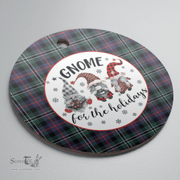 Scottish Rose Hunting Modern Clan Tartan Ceramic Ornament - Gnome Round Style Scottish Plaid Tartan Plaid