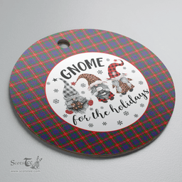 Scottish Fraser of Lovat Clan Tartan Ceramic Ornament - Gnome Round Style Scottish Plaid Tartan Plaid