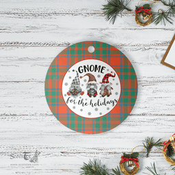 Scottish MacKintosh Ancient Clan Tartan Ceramic Ornament - Gnome Round Style Scottish Plaid Tartan Plaid