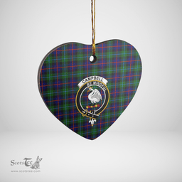 Scottish Campbel of Cawdor Modern Clan Tartan Ceramic Ornament - Crest Heart Style Scottish Plaid Tartan Plaid