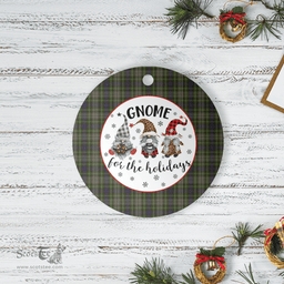 Scottish Davidson Tulloch Dress Clan Tartan Ceramic Ornament - Gnome Round Style Scottish Plaid Tartan Plaid