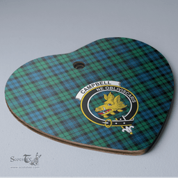 Scottish Campbell Ancient Clan Tartan Ceramic Ornament - Crest Heart Style Scottish Plaid Tartan Plaid