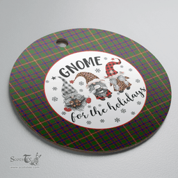 Scottish Hall Clan Tartan Ceramic Ornament - Gnome Round Style Scottish Plaid Tartan Plaid