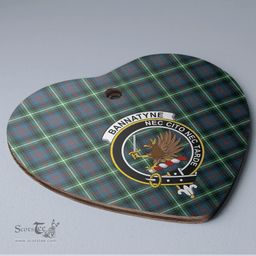 Scottish Bannatyne 1 Clan Tartan Ceramic Ornament - Crest Heart Style Scottish Plaid Tartan Plaid