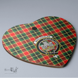 Scottish MacLachlan Hunting Modern Clan Tartan Ceramic Ornament - Crest Heart Style Scottish Plaid Tartan Plaid