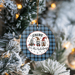Scottish Clark Ancient Clan Tartan Ceramic Ornament - Gnome Round Style Scottish Plaid Tartan Plaid