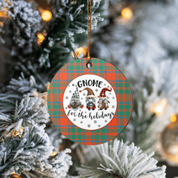 Scottish MacKintosh Ancient Clan Tartan Ceramic Ornament - Gnome Round Style Scottish Plaid Tartan Plaid