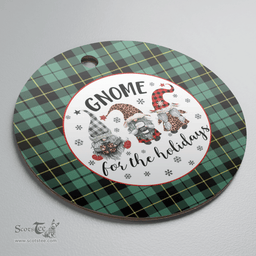 Scottish Wallace Hunting Ancient Clan Tartan Ceramic Ornament - Gnome Round Style Scottish Plaid Tartan Plaid