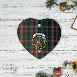 Scottish Clelland Modern Clan Tartan Ceramic Ornament - Crest Heart Style Scottish Plaid Tartan Plaid