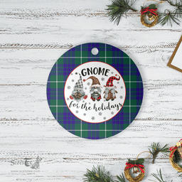 Scottish Hamilton Hunting Modern Clan Tartan Ceramic Ornament - Gnome Round Style Scottish Plaid Tartan Plaid