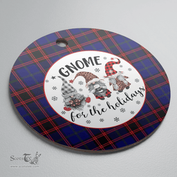 Scottish Home Modern Clan Tartan Ceramic Ornament - Gnome Round Style Scottish Plaid Tartan Plaid