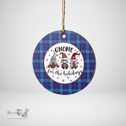 Scottish Kirkcaldy Clan Tartan Ceramic Ornament - Gnome Round Style Scottish Plaid Tartan Plaid