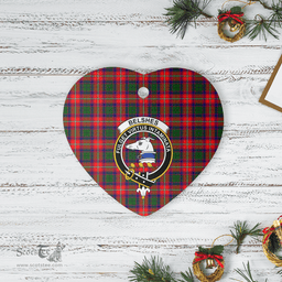 Scottish Belshe Clan Tartan Ceramic Ornament - Crest Heart Style Scottish Plaid Tartan Plaid