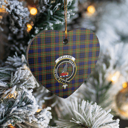 Scottish Clelland Modern Clan Tartan Ceramic Ornament - Crest Heart Style Scottish Plaid Tartan Plaid