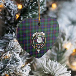Scottish Campbel of Cawdor Modern Clan Tartan Ceramic Ornament - Crest Heart Style Scottish Plaid Tartan Plaid